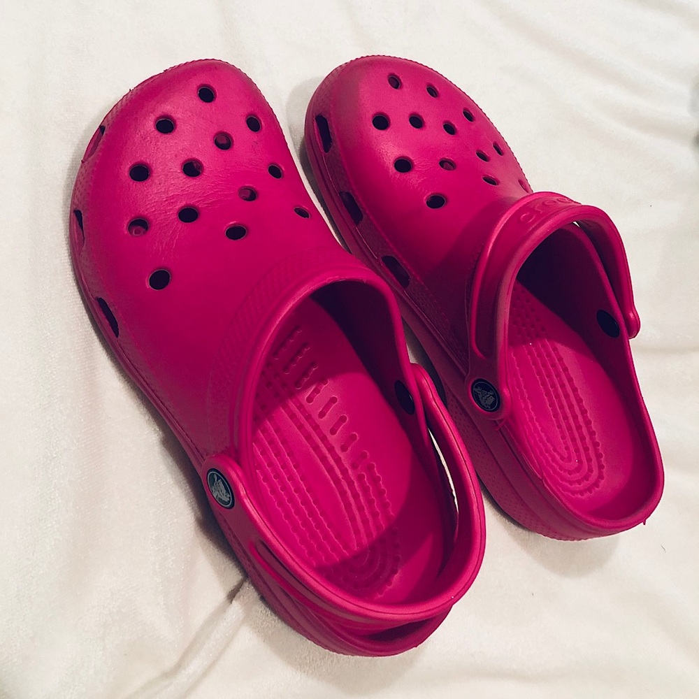 Hot pink crocs